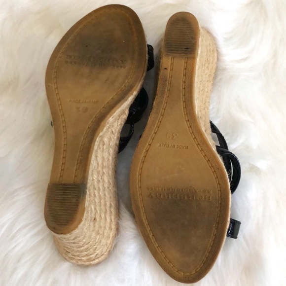 Burberry Black Patent Leather Wedges - Picture 6 of 13